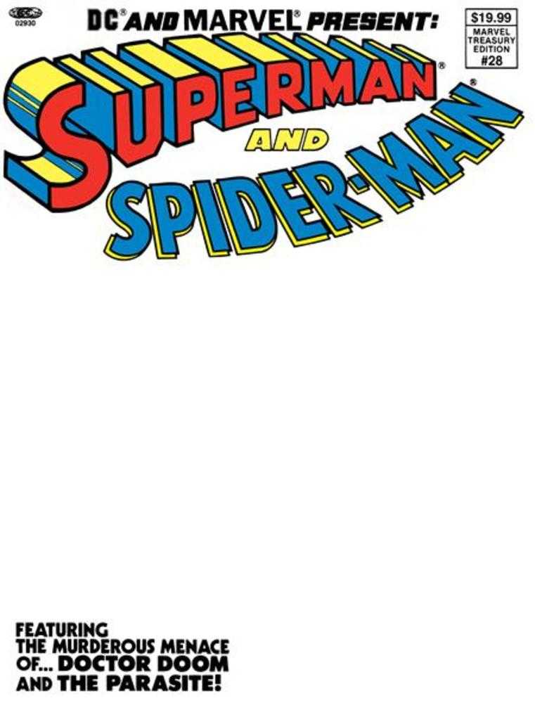 DC And Marvel Present Superman And Spider-Man (Marvel Treasury Edition #28) #1 Facsimile Edition Cover D Blank Variant | Odin's Place