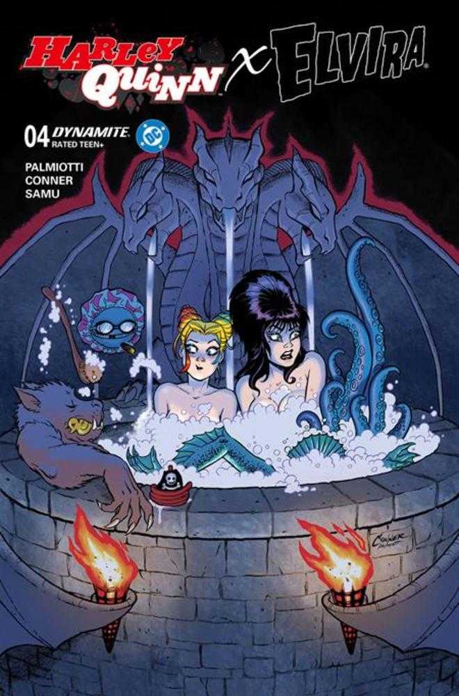 Harley Quinn X Elvira #4 Cover A Amanda Conner Hot Tub | Odin's Lair