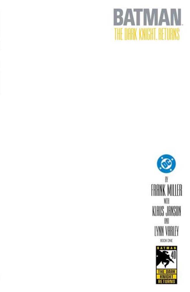 Batman The Dark Knight Returns #1 (Of 4) Facsimile Edition Cover E Blank Card Stock Variant | Odin's Place