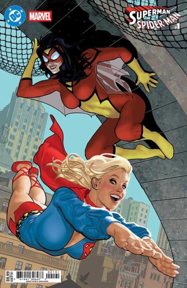 DC Marvel Superman Spider-Man #1 (One Shot) Cover I Adam Hughes Supergirl 70 S & Spider Woman 70 S Card Stock Variant | Odin's Place