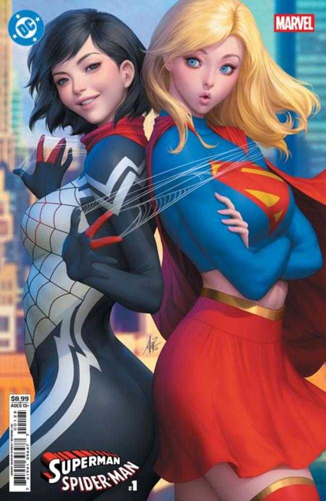 DC Marvel Superman Spider-Man #1 (One Shot) Cover M Stanley Artgerm Lau Supergirl & Silk Card Stock Variant | Odin's Place