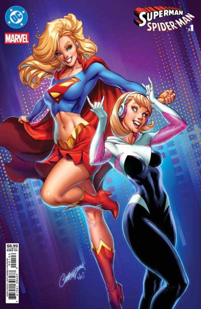 DC Marvel Superman Spider-Man #1 (One Shot) Cover N J Scott Campbell Supergirl & Spider Gwen Card Stock Variant | Odin's Place
