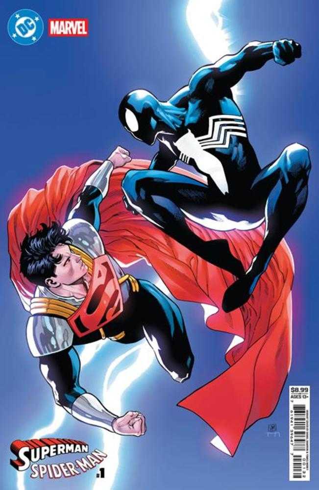 DC Marvel Superman Spider-Man #1 (One Shot) Cover R Daniel Sampere Super Boy Prime & Spider-Man Black Card Stock Variant | Odin's Place