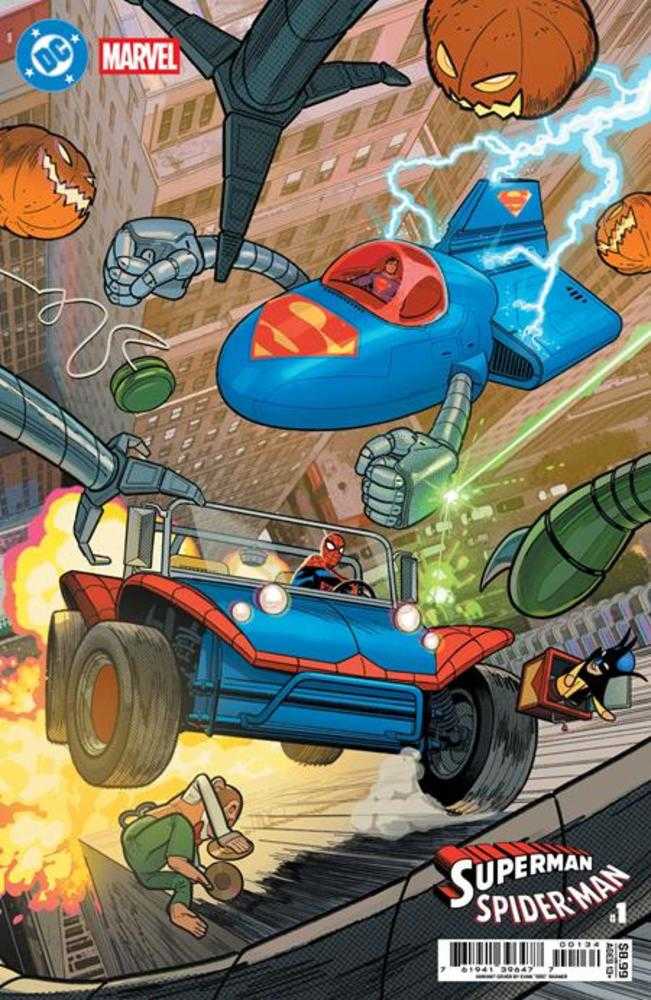 DC Marvel Superman Spider-Man #1 (One Shot) Cover T Evan Doc Shaner Supermobile & Spider Mobile Card Stock Variant | Odin's Place