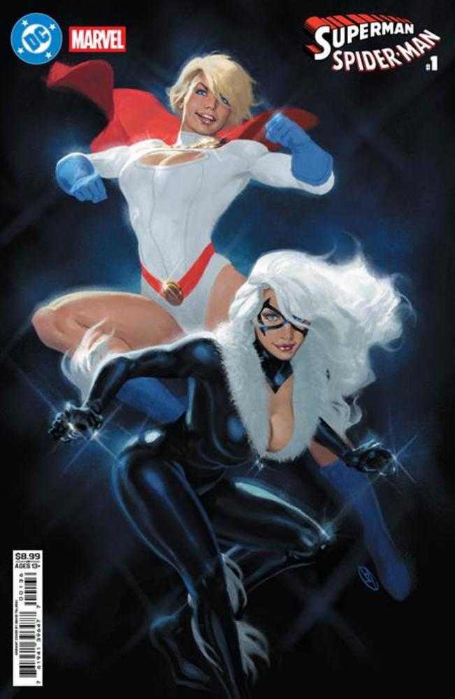 DC Marvel Superman Spider-Man #1 (One Shot) Cover V David Talaski Power Girl & Black Cat Card Stock Variant | Odin's Place