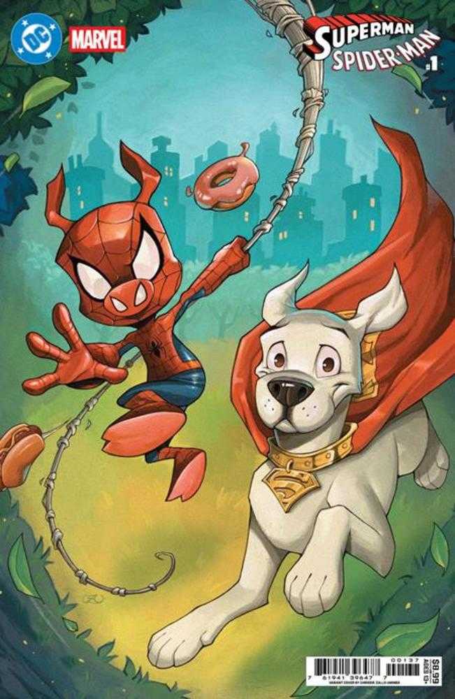 DC Marvel Superman Spider-Man #1 (One Shot) Cover W Chrissie Zullo Krypto & Spider Ham Card Stock Variant | Odin's Place
