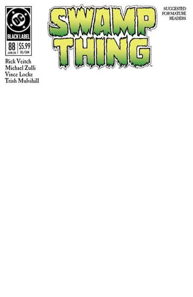 Swamp Thing 1989 #1 (Of 4) Cover C Blank Card Stock Variant (Mature) | Odin's Place