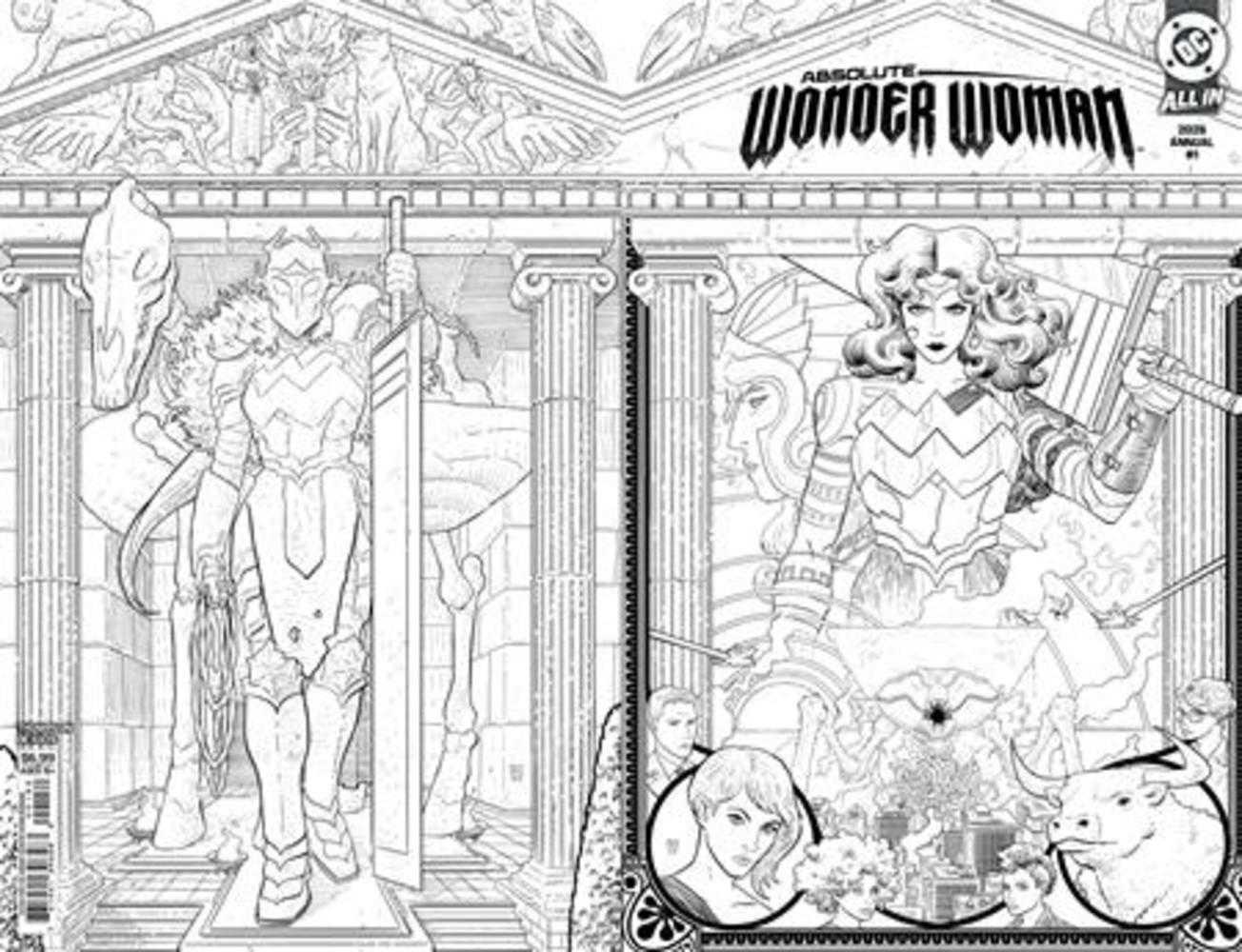 Absolute Wonder Woman Annual 2026 #1 (One Shot) 2nd Print Cover B Hayden Sherman Black & White Wraparound Card Stock Variant | Odin's Place