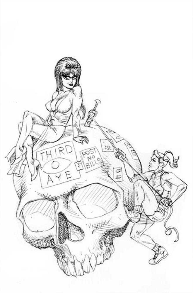 Harley Quinn X Elvira #6 Cover N Foc 1 in 10 Joseph Michael Linsner Line Art Full Art Variant | Odin's Place