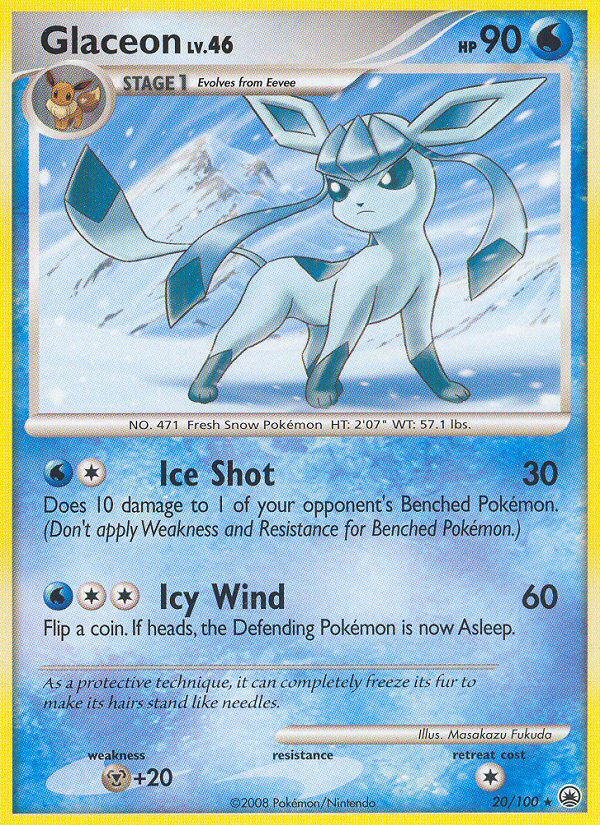 Glaceon (20/100) (Theme Deck Exclusive) [Diamond & Pearl: Majestic Dawn] | Odin's Place