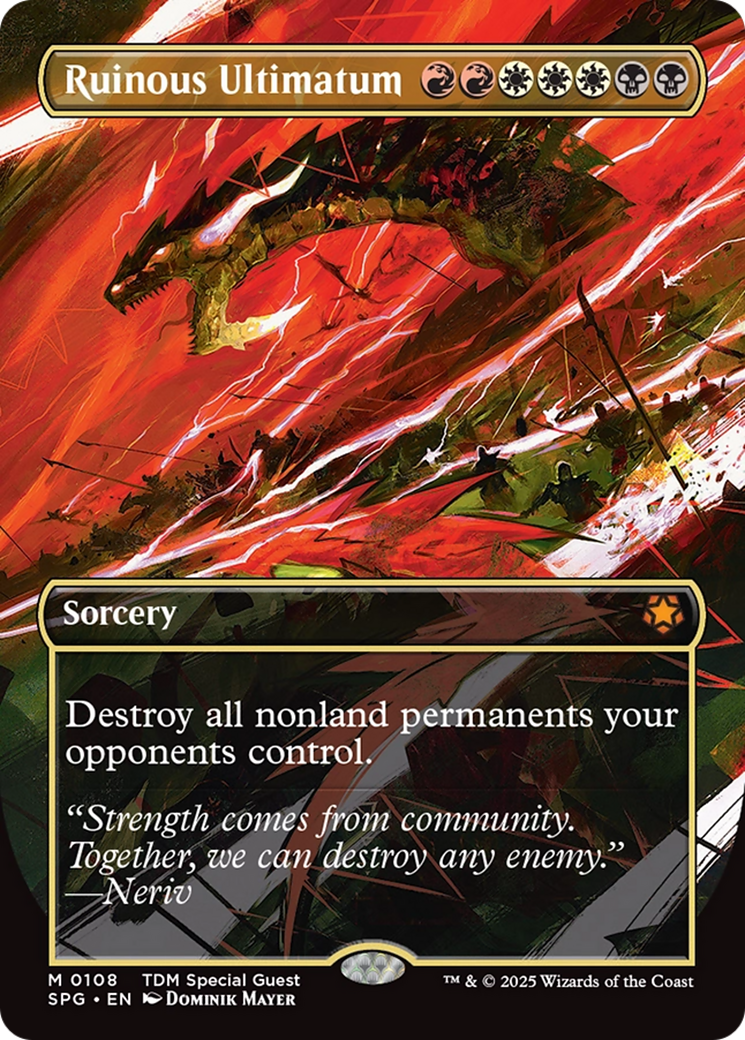 Ruinous Ultimatum (Borderless) [Tarkir: Dragonstorm Special Guests] | Dragon's Lair Comics and Fantasy Houston TX