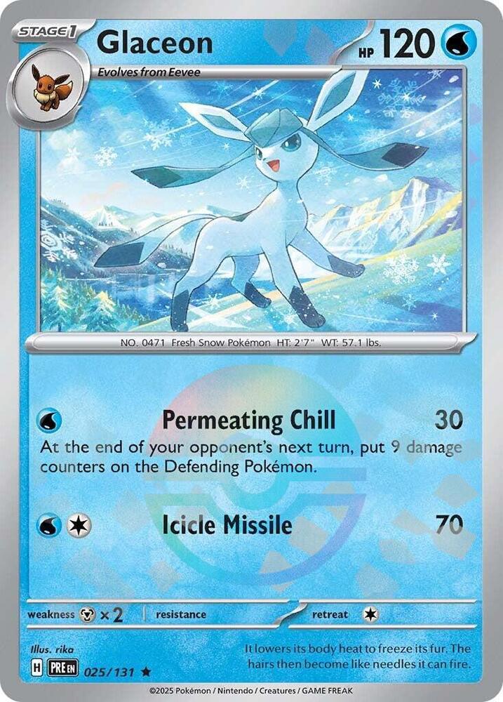 Glaceon (025/131) (Poke Ball Pattern) [Scarlet & Violet: Prismatic Evolutions] | Dragon's Lair Comics and Fantasy Houston TX