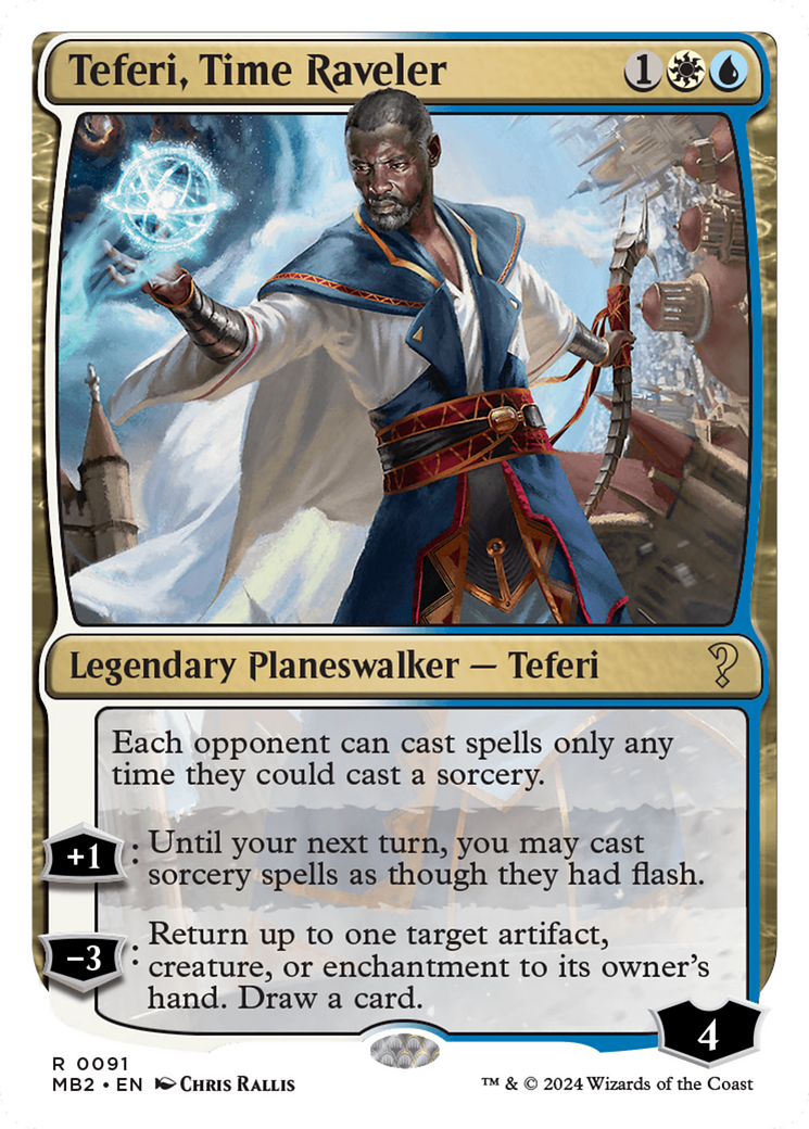 Teferi, Time Raveler (White Border) [Mystery Booster 2] | Dragon's Lair Comics and Fantasy Houston TX