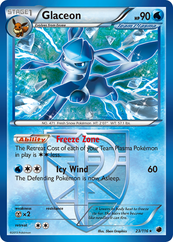 Glaceon (23/116) (Theme Deck Exclusive) [Black & White: Plasma Freeze] | Odin's Place
