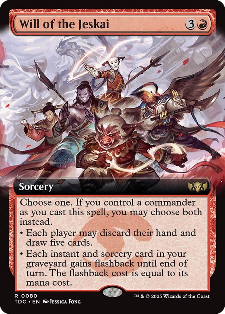 Will of the Jeskai (Extended Art) [Tarkir: Dragonstorm Commander] | Dragon's Lair Comics and Fantasy Houston TX