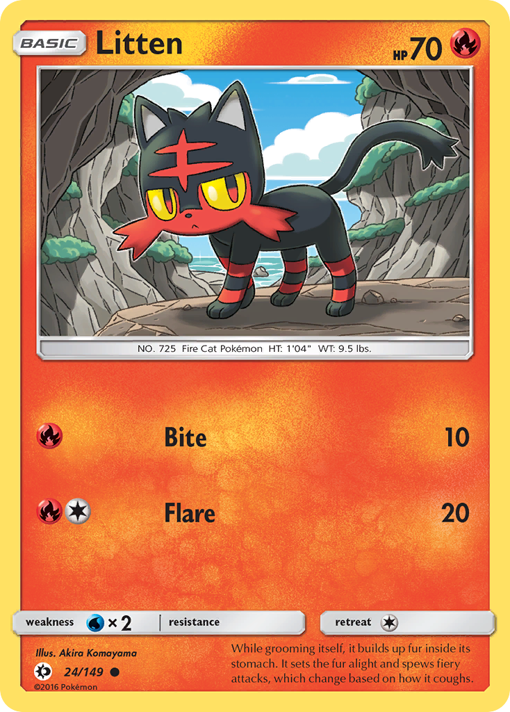 Litten (24/149) (Water Web Holo) [Sun & Moon: Base Set] | Odin's Place