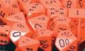 Chessex 25403 Opaque Orange and Black Poly 7 Dice Set | Dragon's Lair Comics and Fantasy Houston TX