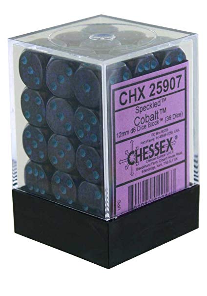 Chessex Speckled Golden Cobalt 12mm D6 Block 36 ct | Dragon's Lair Comics and Fantasy Houston TX