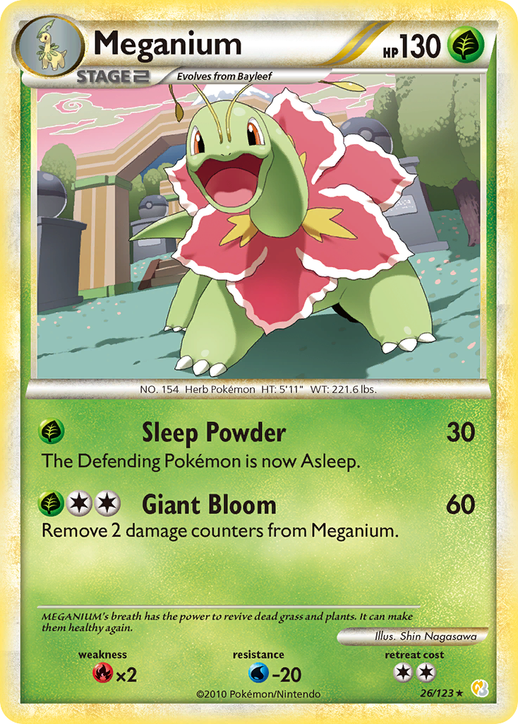 Meganium (26/123) (Theme Deck Exclusive) [HeartGold & SoulSilver: Base Set] | Odin's Place