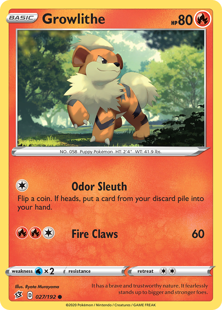 Growlithe (027/192) [Sword & Shield: Rebel Clash] | Odin's Place