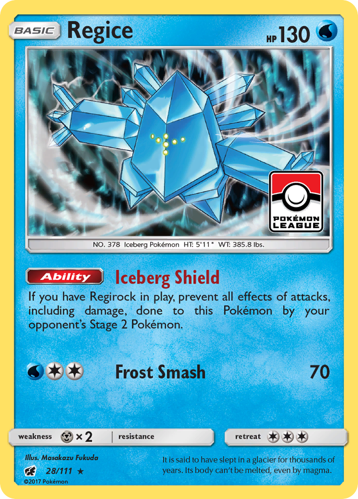 Regice (28/111) (League Promo) [Sun & Moon: Crimson Invasion] | Odin's Place