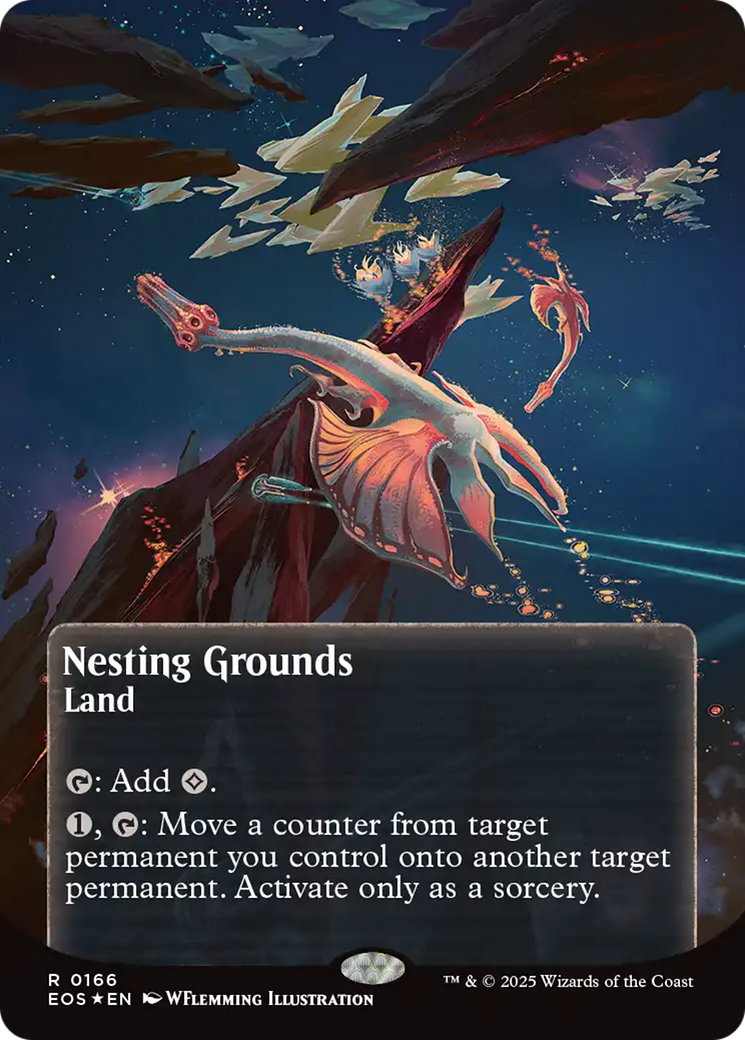 Nesting Grounds (0166) (Borderless) (Galaxy Foil) [Edge of Eternities: Stellar Sights] | Dragon's Lair Comics and Fantasy Houston TX