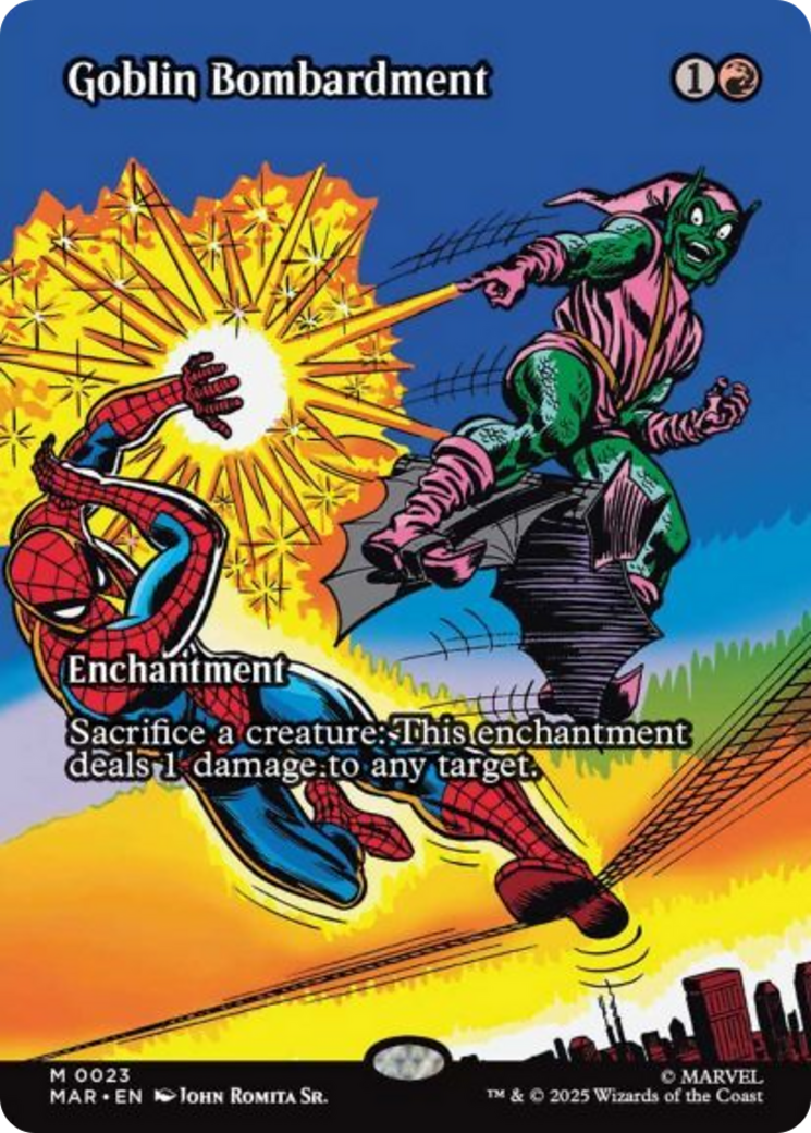 Goblin Bombardment (Borderless) [Marvel's Spider-Man: Eternal-Legal] | Dragon's Lair Comics and Fantasy Houston TX