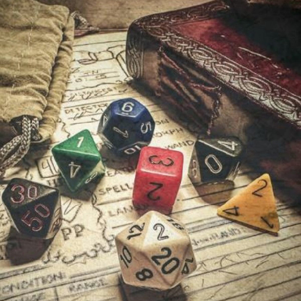 Nostalgia Opaque GM and Beginner Player Polyhedral 7-Die Set | Dragon's Lair Comics and Fantasy Houston TX