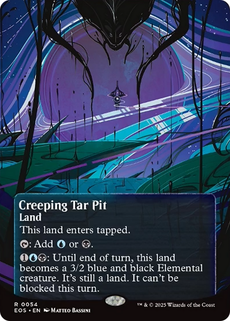 Creeping Tar Pit (0054) (Borderless) [Edge of Eternities: Stellar Sights] | Dragon's Lair Comics and Fantasy Houston TX