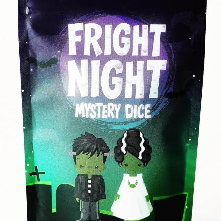 1985 Games: Fright Night Mystery Dice – Spooky Dice, Pin and Sticker Blind Bag | Dragon's Lair Comics and Fantasy Houston TX