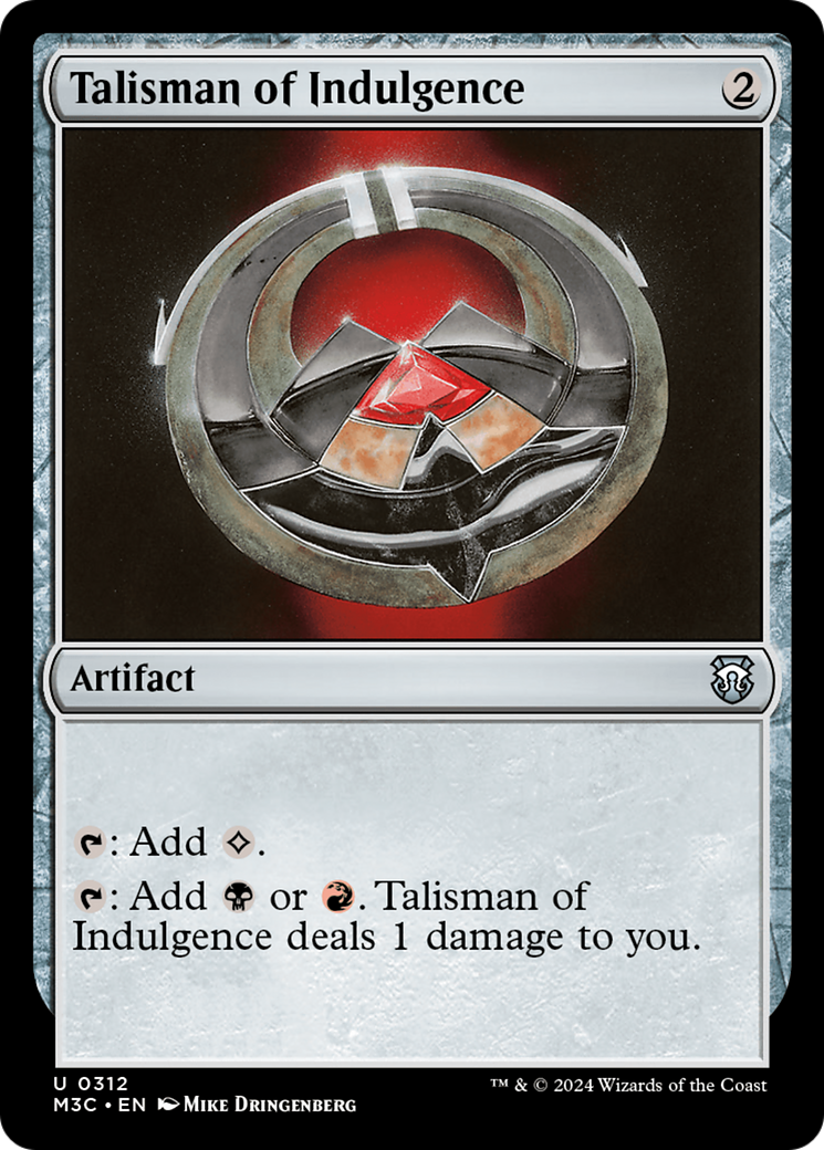 Talisman of Indulgence (Ripple Foil) [Modern Horizons 3 Commander] | Dragon's Lair Comics and Fantasy Houston TX