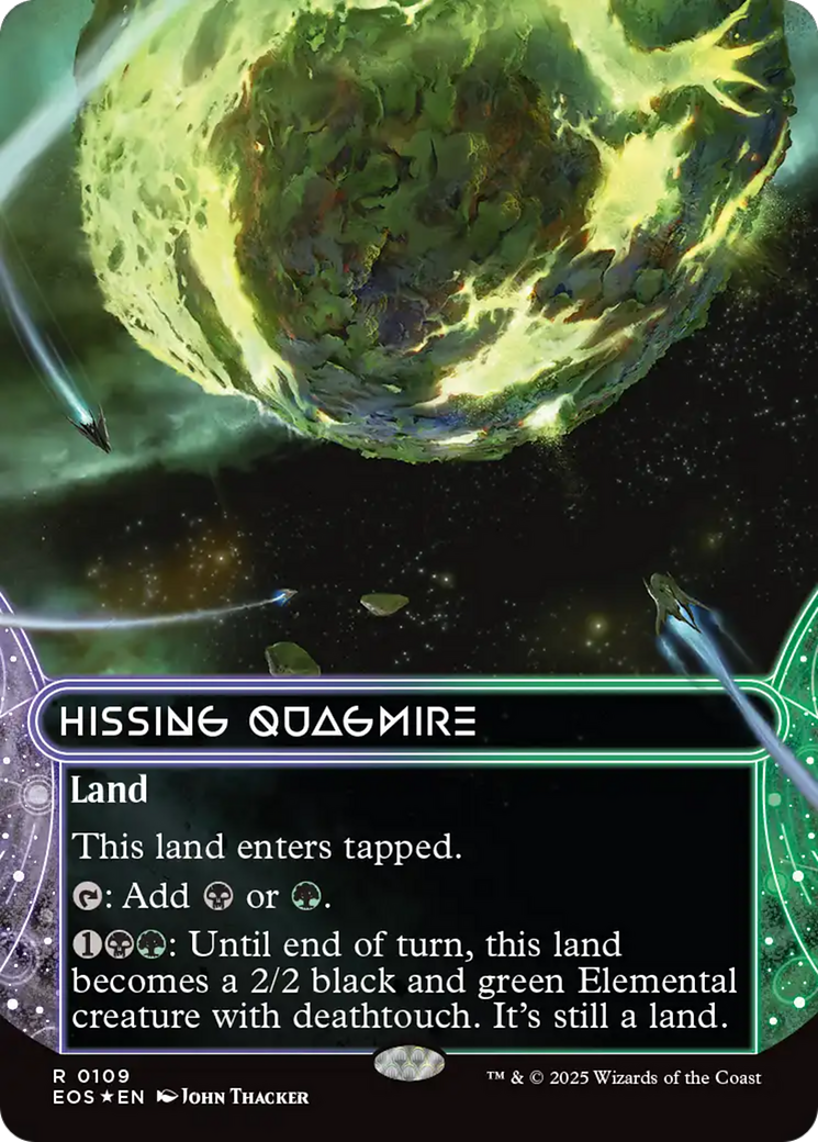 Hissing Quagmire (0109) (Borderless) (Galaxy Foil) [Edge of Eternities: Stellar Sights] | Dragon's Lair Comics and Fantasy Houston TX
