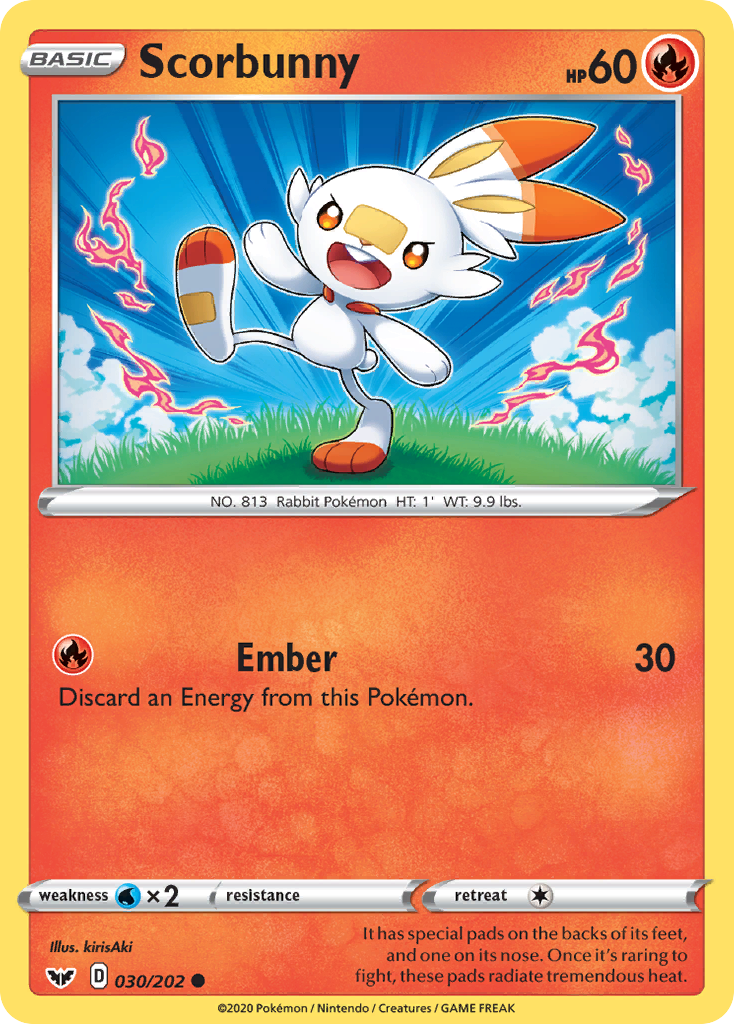 Scorbunny (030/202) (Cosmos Holo) [Sword & Shield: Base Set] | Odin's Place