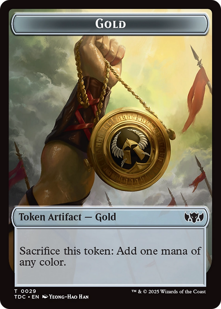 Elemental (0016) // Gold Double-Sided Token [Tarkir: Dragonstorm Commander Tokens] | Dragon's Lair Comics and Fantasy Houston TX