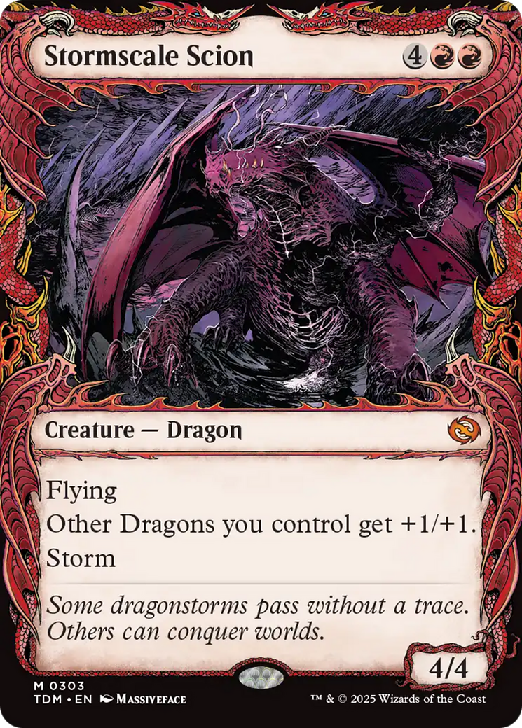 Stormscale Scion (Showcase) [Tarkir: Dragonstorm] | Dragon's Lair Comics and Fantasy Houston TX