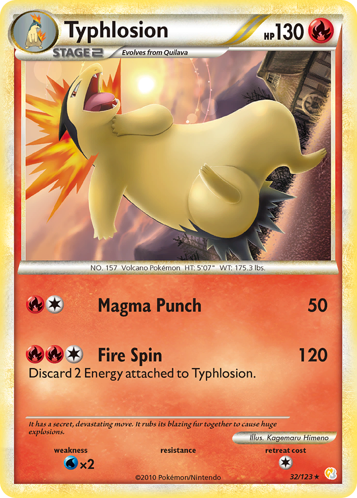 Typhlosion (32/123) (Theme Deck Exclusive) [HeartGold & SoulSilver: Base Set] | Odin's Place