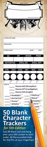 Stat Trackers: Blank Character Trackers DnD 5e / 2024 | Odin's Place
