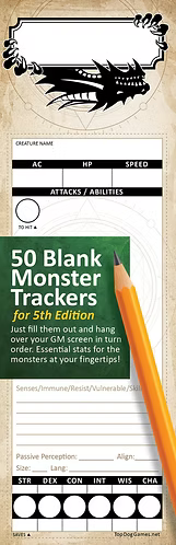 Stat Trackers: Blank Monster Trackers DnD 5e / 2024 | Odin's Place