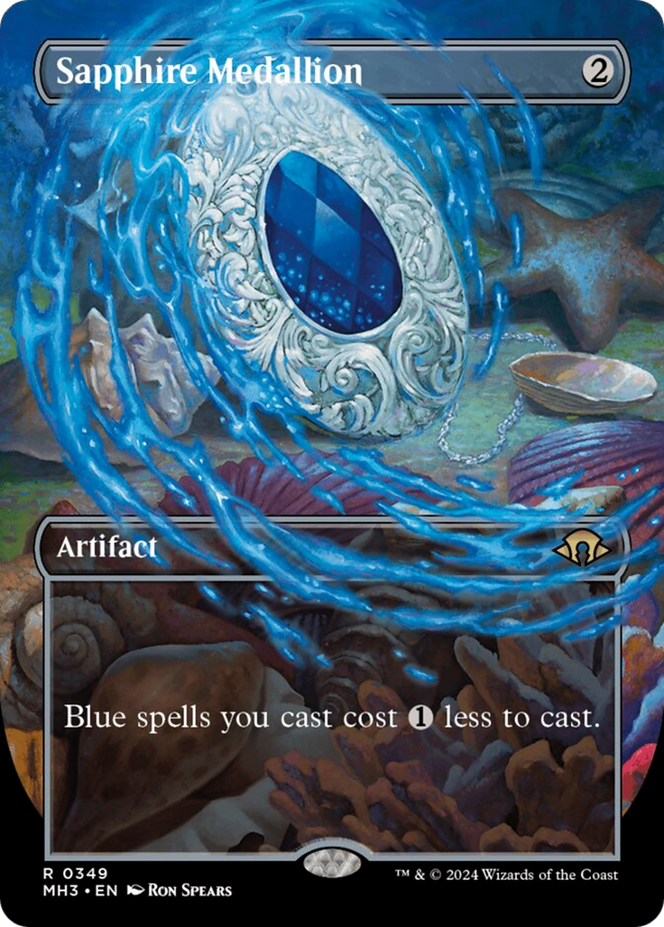Sapphire Medallion (Borderless) [Modern Horizons 3] | Dragon's Lair Comics and Fantasy Houston TX