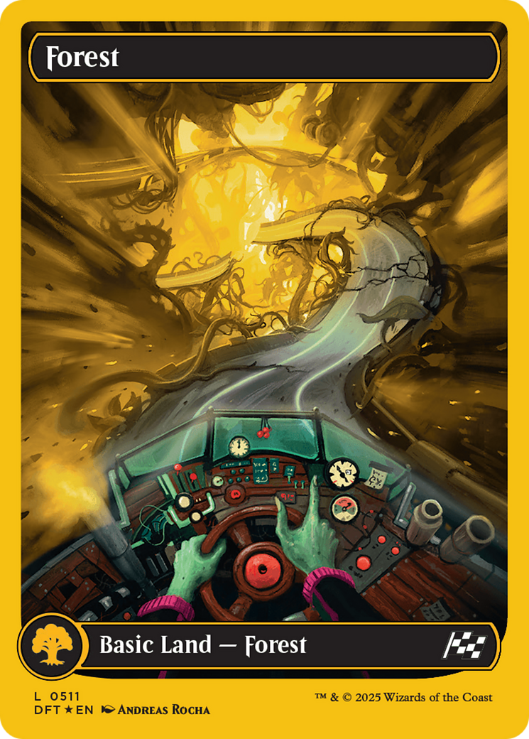 Forest (0511) (First-Place Foil) [Aetherdrift] | Dragon's Lair Comics and Fantasy Houston TX