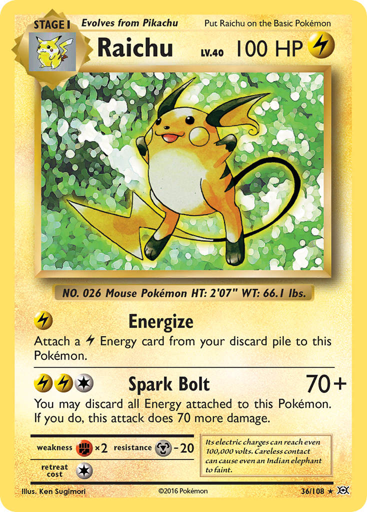 Raichu (36/108) (Theme Deck Exclusive) [XY: Evolutions] | Odin's Place