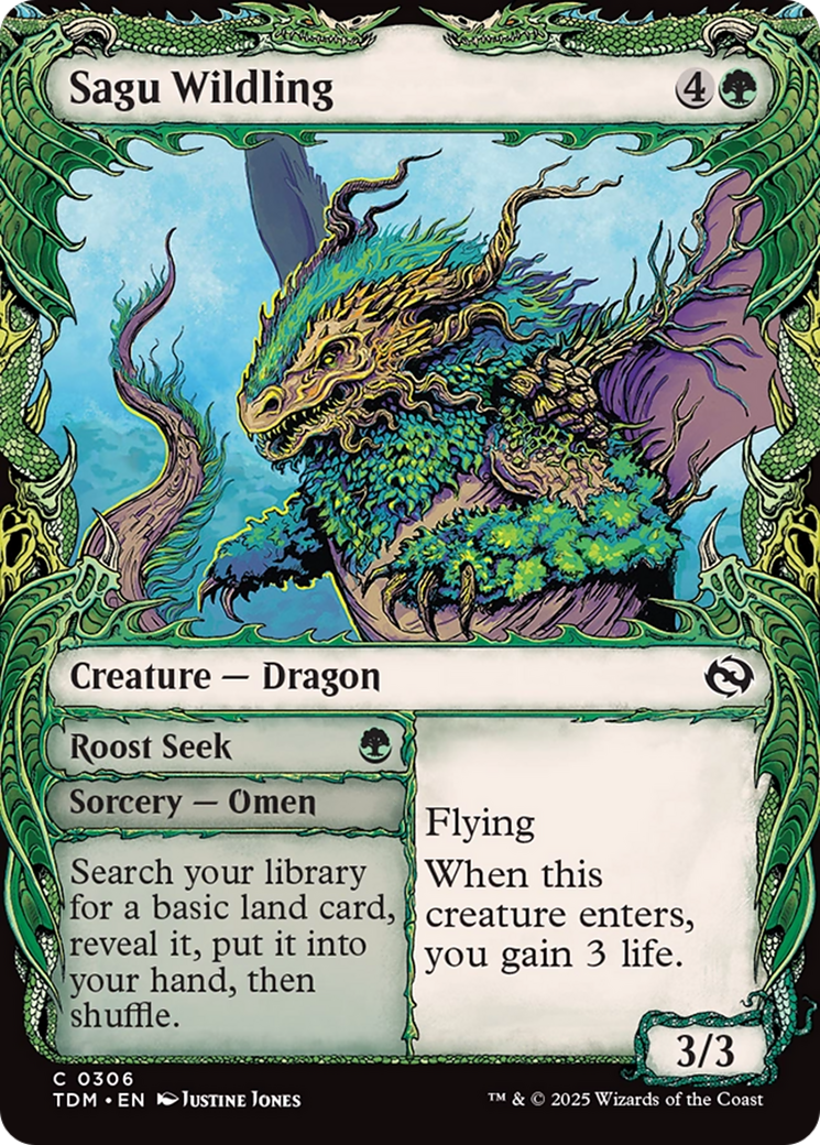 Sagu Wildling (Showcase) [Tarkir: Dragonstorm] | Dragon's Lair Comics and Fantasy Houston TX