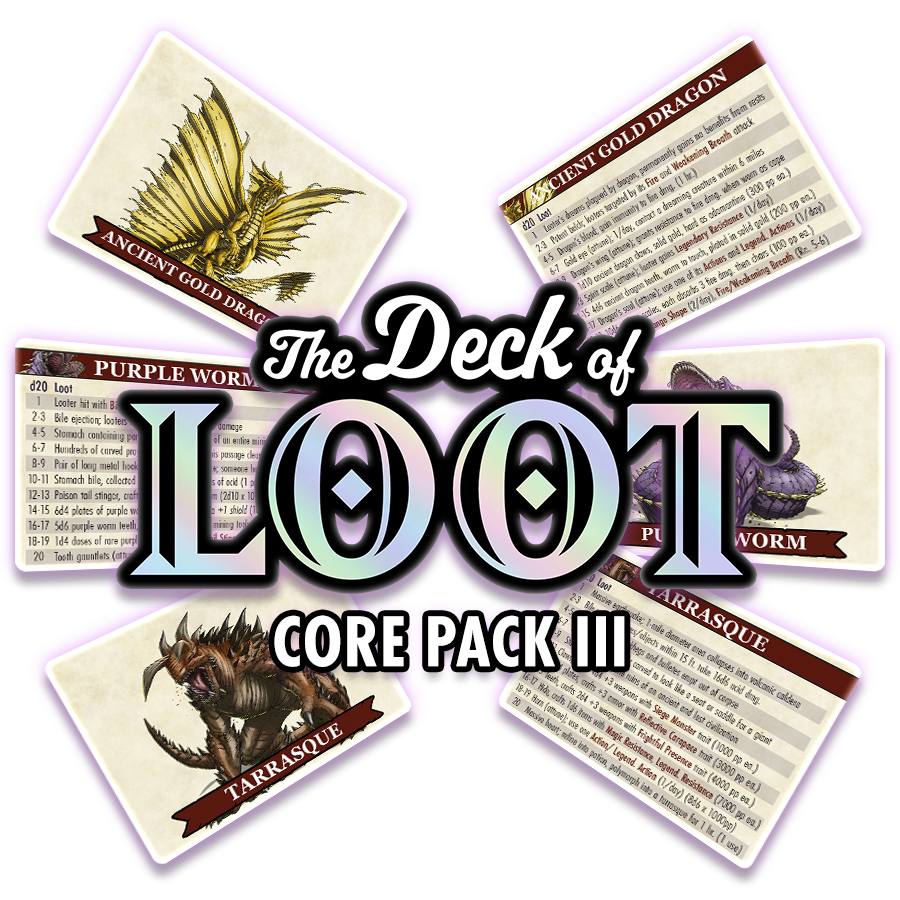 The Deck of Loot: Core Pack 3 - CR 11-30 | Dragon's Lair Comics and Fantasy Houston TX