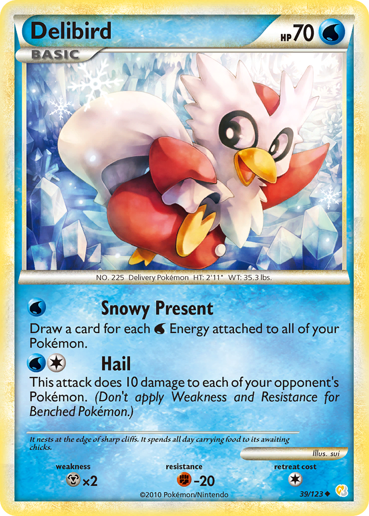 Delibird (39/123) (League Promo) [HeartGold & SoulSilver: Base Set] | Odin's Place