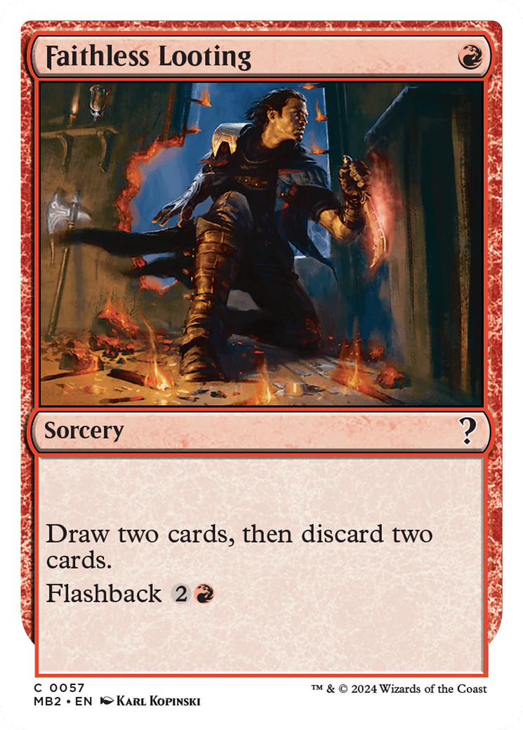 Faithless Looting (White Border) [Mystery Booster 2] | Dragon's Lair Comics and Fantasy Houston TX
