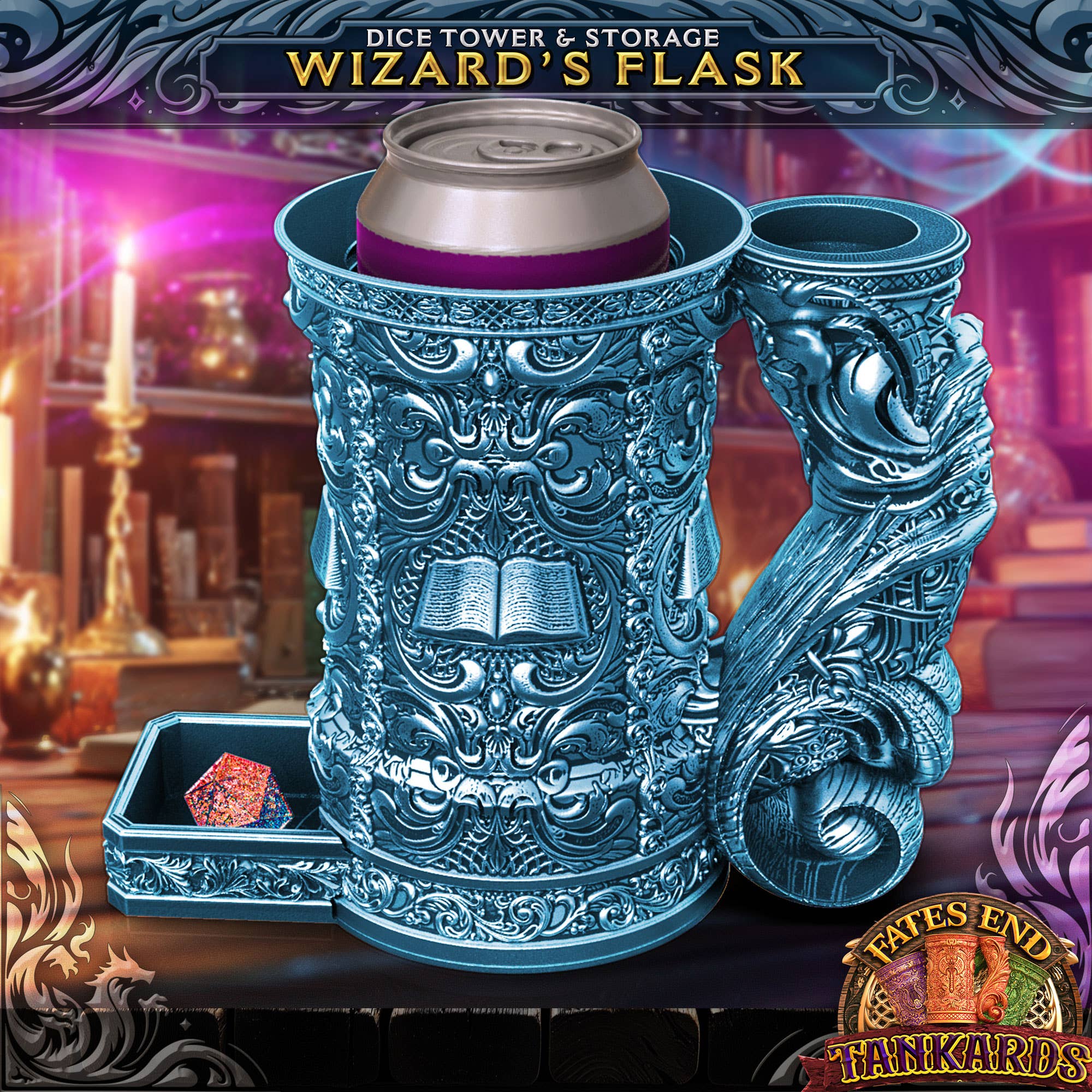 Wizard 12oz Dice Tower Tankard | TTRPG, D&D, Daggerheart | Dragon's Lair Comics and Fantasy Houston TX