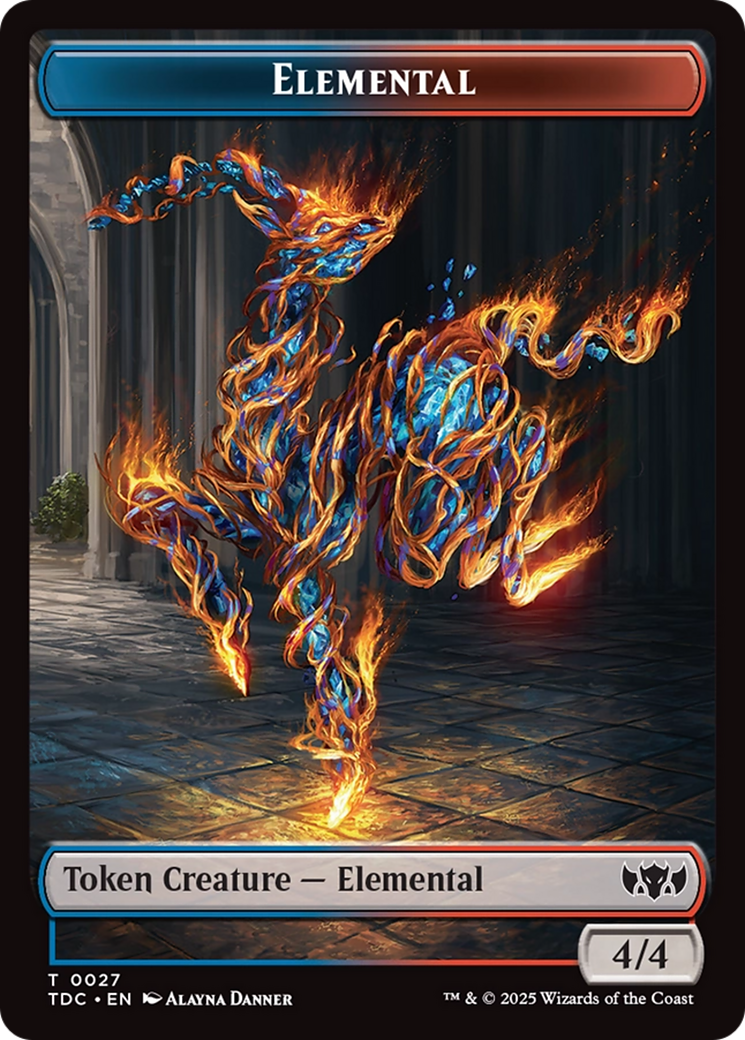 Elemental (0027) // Monk Double-Sided Token [Tarkir: Dragonstorm Commander Tokens] | Dragon's Lair Comics and Fantasy Houston TX