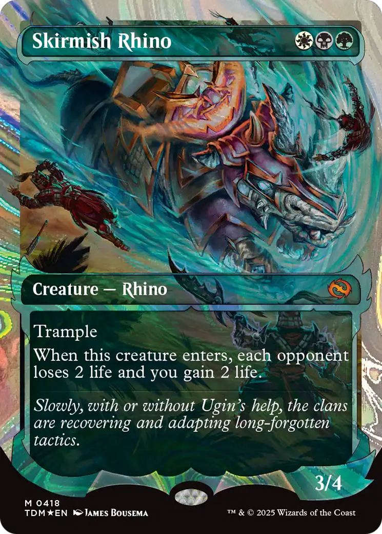 Skirmish Rhino (0418) (Showcase) (Halo Foil) [Tarkir: Dragonstorm] | Dragon's Lair Comics and Fantasy Houston TX