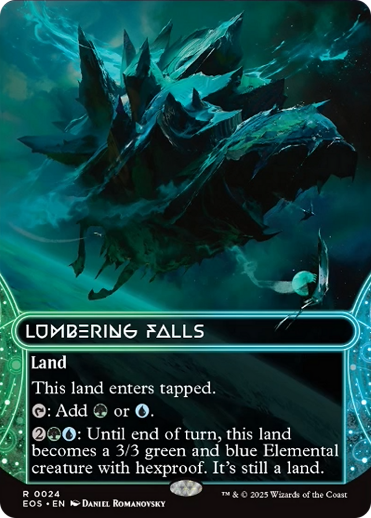 Lumbering Falls (0024) (Borderless) [Edge of Eternities: Stellar Sights] | Dragon's Lair Comics and Fantasy Houston TX