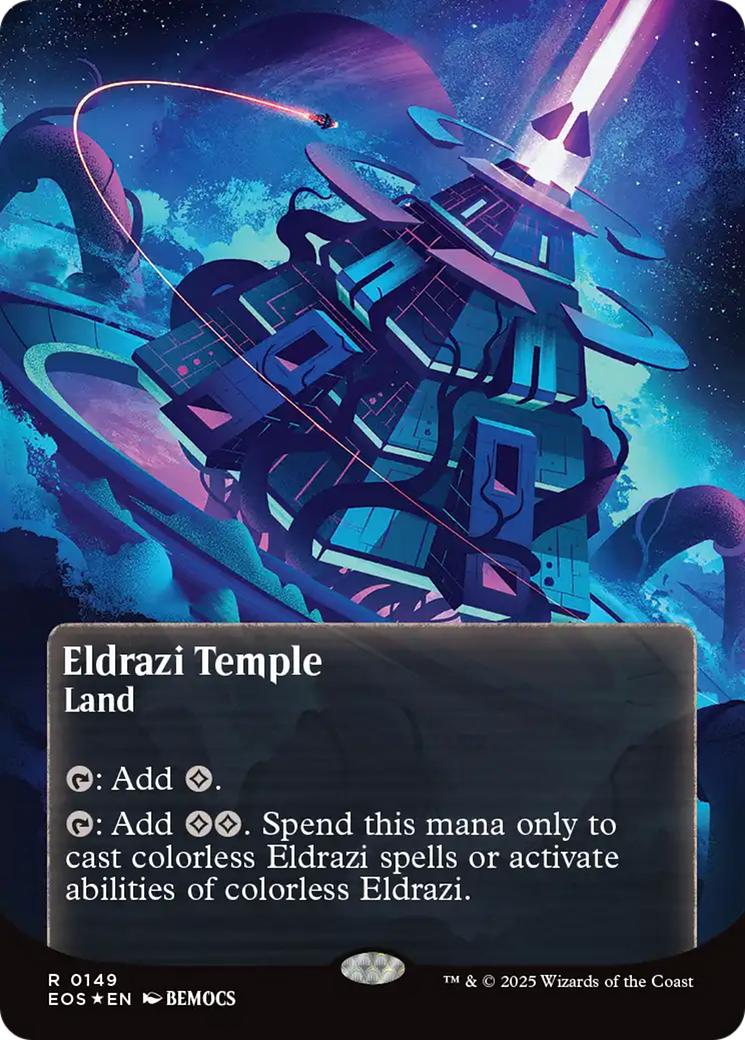 Eldrazi Temple (0149) (Borderless) (Galaxy Foil) [Edge of Eternities: Stellar Sights] | Dragon's Lair Comics and Fantasy Houston TX
